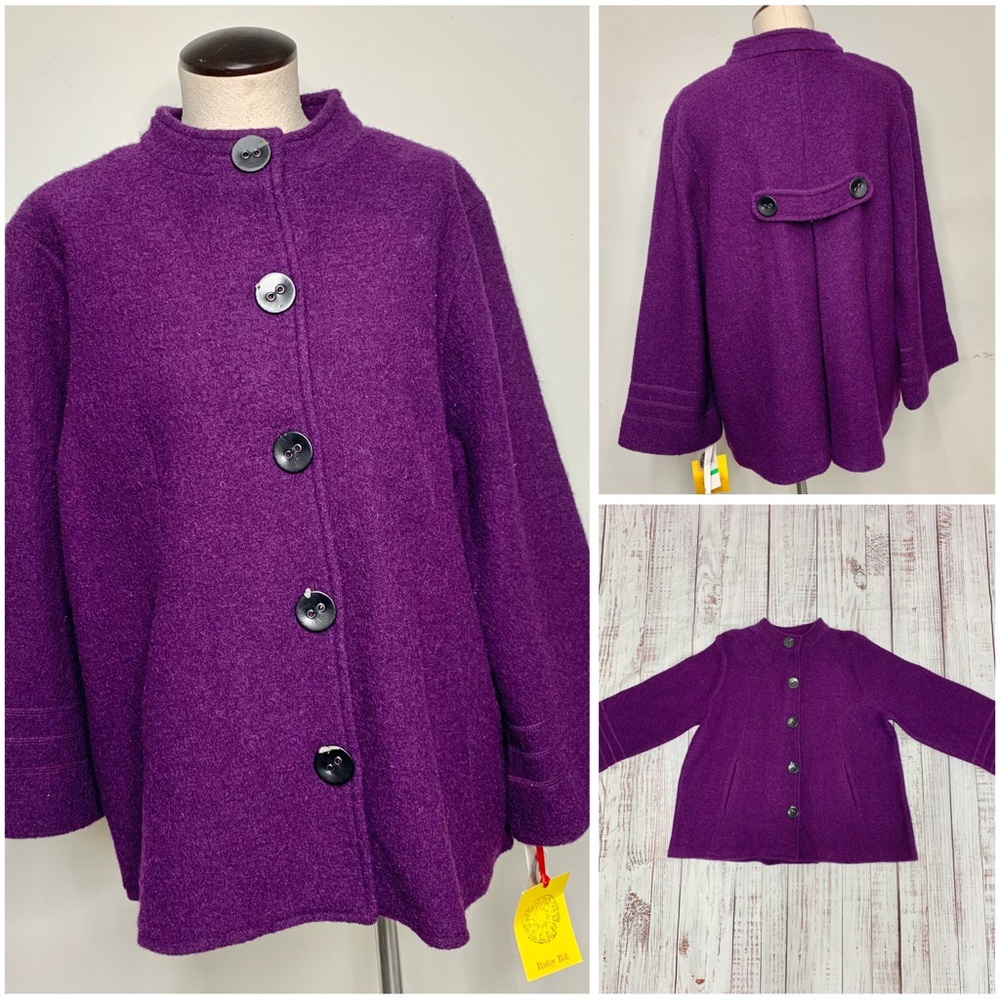 Ruby Rd. Purple Button-Up Jacket - Picture 1 of 12